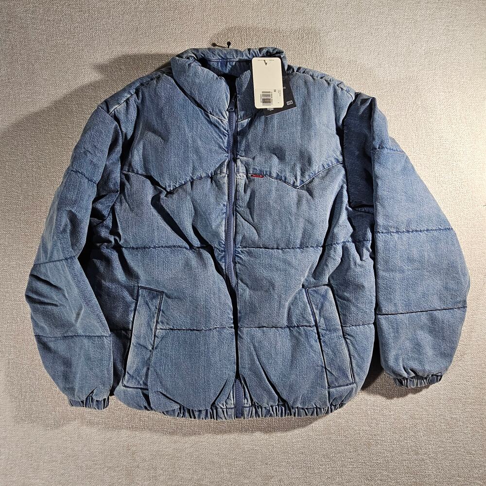 Levi Strauss Down Puffer Jacket Mens Small Blue NWT Feather Filled